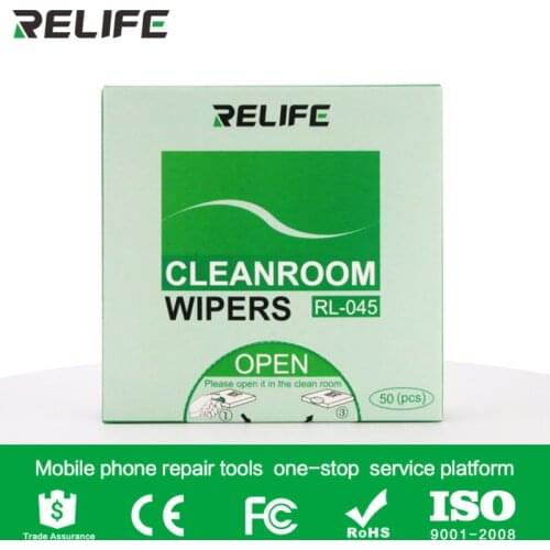 RELIFE RL054 50Pcs/Bag Soft Cleanroom wiper cleaning Non Dust LCD Repair Tool for Screen