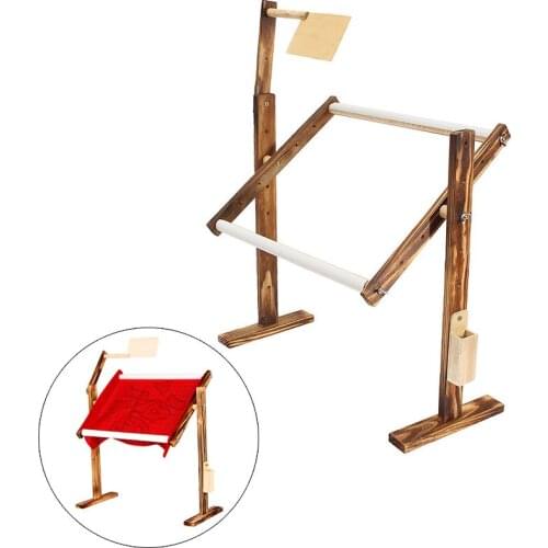 Solid Wood Cross Stitch Rack Adjustable Wooden Stand Desktop Cross Stitch Embroidery Frame Retro Cross Stitch Tool Accessory