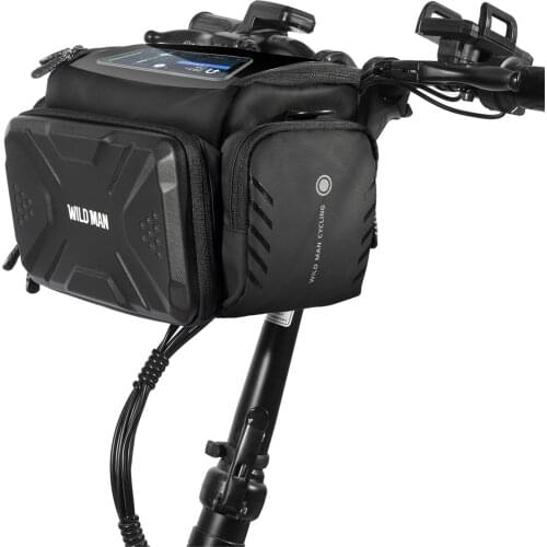 Hard Shell Front Frame Scooter Hanging Bag, Waterproof MTB Road Bike Folding Bag 4L Multifunctional Electric Bicycle Scooter Bag