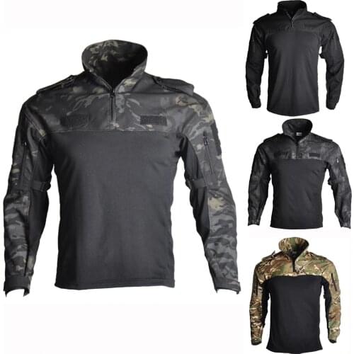 Tactical Camouflage T-Shirt Army Hunting Clothes Military Airsoft Paintball Sniper Long Sleeve Shirt Combat Camo Jersey