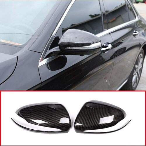 Carbon Fiber Style Car Side Rearview Mirror Cover For Mercedes Benz C Class W205 GLC S Class New E Class Car Accessories 2pcs