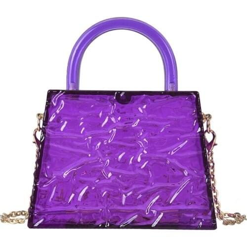 High quality Trapezoidal Acrylic Transparent Handbag for Women Chain Shoulder Bag Crossbody Bag Female Clutch Bag Evening Bag