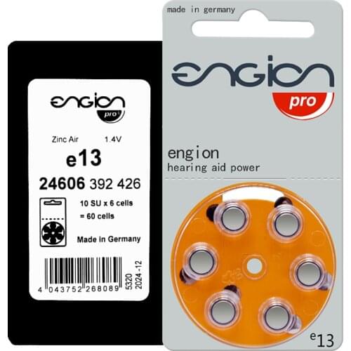Engion - Air-Zinc 13 / A13 / PR48High Performance Battery, for CIC Hearing Aid, Made in Germany