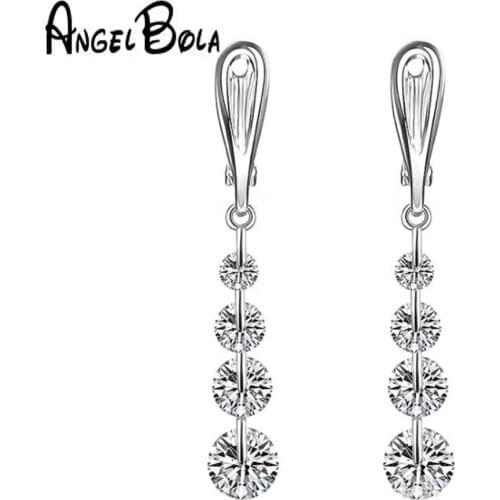 New Christmas Tree Earrings With CZ Women Luxury Party Fashion Jewelry Micro Shiny Zircon Long Tassel Drop Earrings