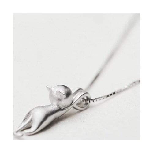 Fashion Vintage Silver Color Long Cat Necklaces For Women Gift Kitty Choker Necklace Boho Wedding Jewelry Collar