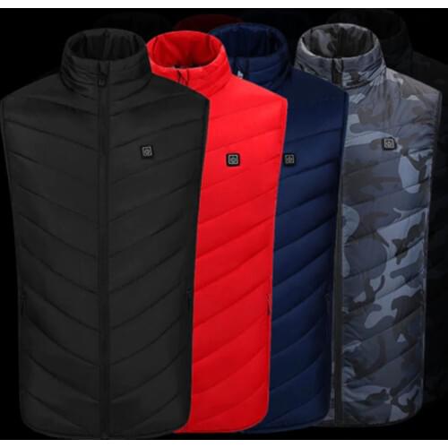 WALK FISH 2021 New Winter Ice Fishing 4 Colors Electric Heated Vest Washable Usb Charging Heating Waistcoat Control