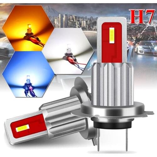 2Pcs H7 Car LED Bulbs CSP 6000K 1800LM Car Fog Lights Driving Day Running Lamp 12V 24V White Amber Blue Auto Led H7 Bulb CSV