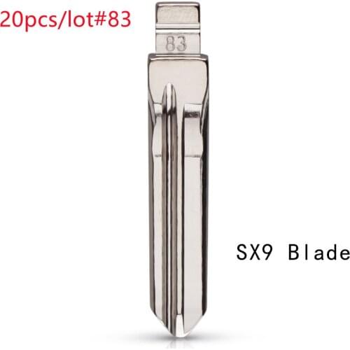 20pcs/lot NO.83 Metal Uncut Blank Flip Folding Remote Key Blade Replacement Car Blank SX9 Key Blade For Peugeot Citroen Key