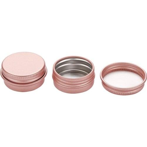 200Pcs 10g/10ml Rose Gold Aluminum Cream Jar Pot, Metal Nail Art Makeup Lip Gloss Tins Containers
