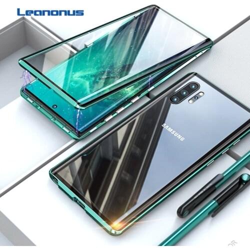 360 Magnetic Tempered Glass Case for Samsung Note 20 Ultra Case Shockproof Metal Bumper Protective Cover for Samsung Note 20