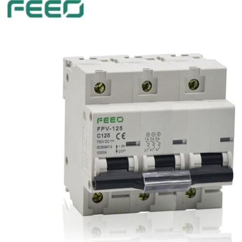 FEEO 3P DC Circuit Breaker 125A DC 750V Circuit breaker FOR PV System CE Certificate