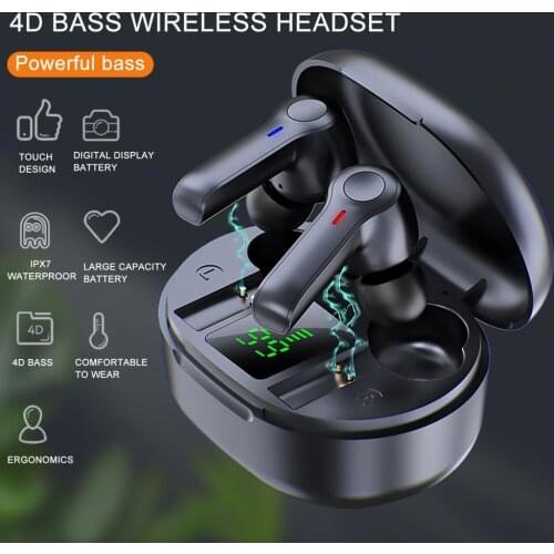 R22 TWS Bluetooth 5.0 Wireless Waterproof Rechargeable In-ear HiFi Earphone