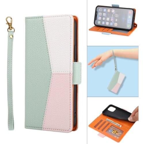 Magnetic Flip Leather Case For Iphone 13 Pro Max 12 MINI 11 XS XR 6 7 8 Plus SE Litchi Splicing Wallet Card Slot Phone bag Cover