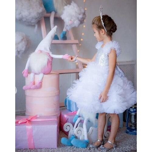 Toddler Baby Girl Feather Sleeveless Tulle Dress Backless Party Gown Bridesmaid Kids Dress Photography Props 1-6Y