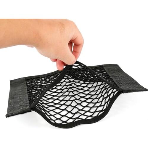 Car Double-layer Net Bag Car Trunk Box Storage Bag Mesh Net Bag Car Styling Luggage Holder Sticker Trunk Pocket Elastic Mesh