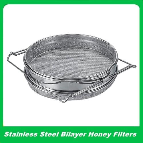 1 pcs Honey Tools Stainless Steel Bilayer Honey Filters Strainer Network Stainless Steel Screen Mesh Filter Beekeeping Tools