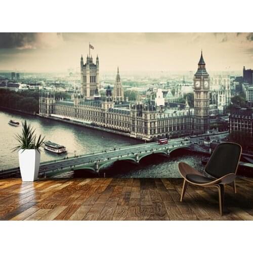 Custom retro wallpaper, London Vintage Effect,3D photo mural for living room bedroom TV kitchen wall waterproof vinyl wallpaper