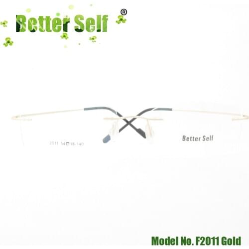 Flexible Prescription Eyewear Fashion Light Memory Titanium Spectacles Rimless Optical Frame Men Women Better Self Stock F2011