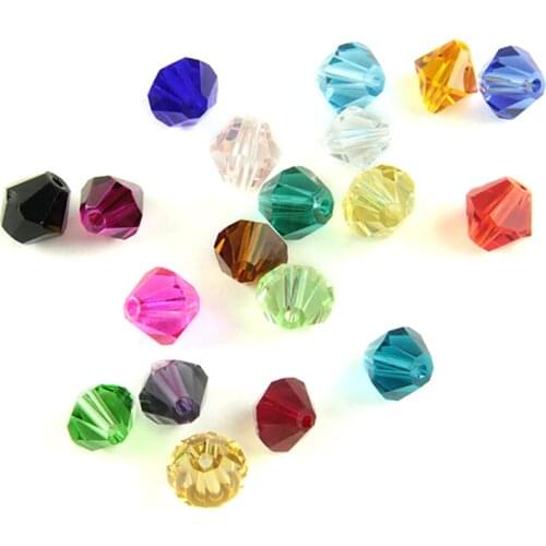 Chinese 1440pcs Mixed Colors Bicone Crystal Beads 8mm Wholesale Glass Shiny Beads for Decorating Door Curtain