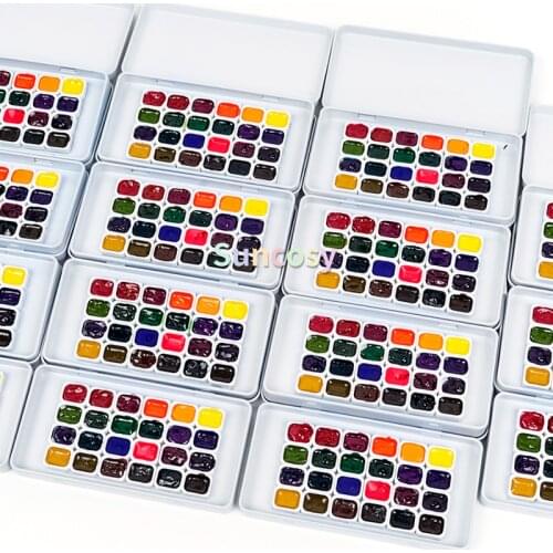 Mijello Pure Plant Master Grade Gold 24 Colors 34 Watercolors 0.5ml 1ml Mini Quarter Pans Sub Package Watercolour Art Supplies