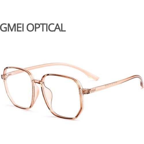 Gmei Optical Transparent Women Glasses Frame Large Size Ultralight TR90 Plastic Eyewear Men Big Myopia Spectacles Frames M9157