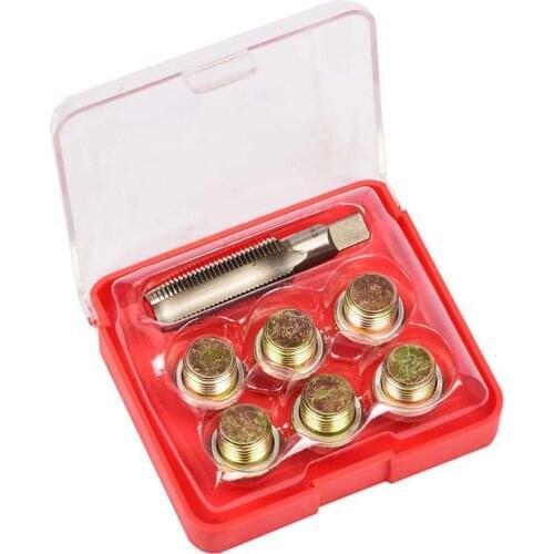 7PCS Oil Pan Drain Sump Plug Key Thread Repair Tool Kit Set Garage M13 M15 M17 M20 SK1136139