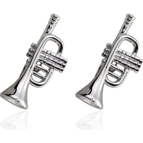 Newest Auction horn Cufflinks Buttons for Mens Wedding Gifts Fashion Mens Business Shirt Cufflink Brand silve Plated Cuff Links