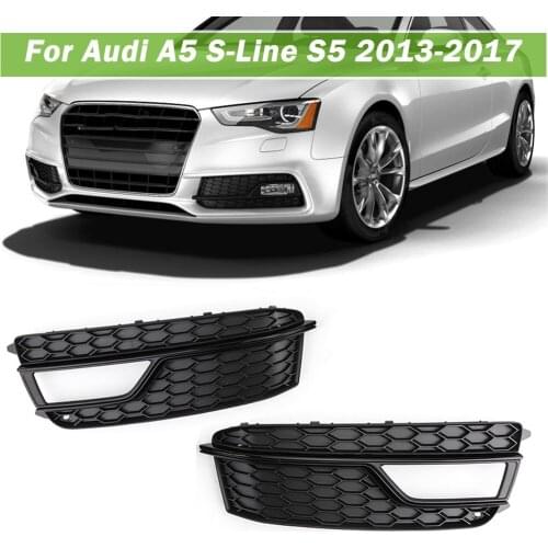 Car Front Bumper Lower Grille Fog Light Grill Grille Cover Trim For Audi A5 S-Lines Bumper S5 2013-2017