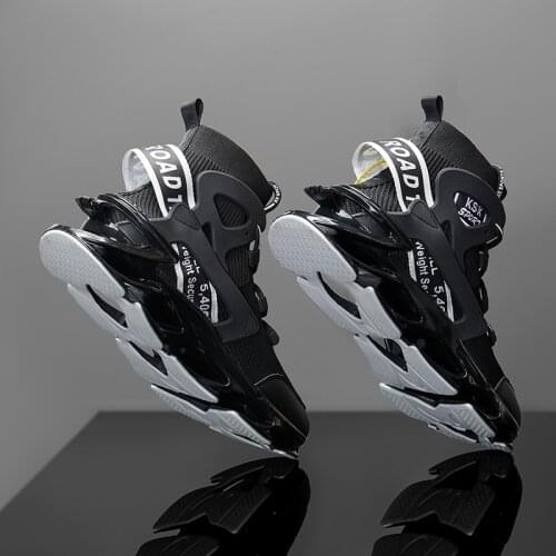 Mesh Sports Running Shoes Men Breathable Shock Absorption Men Sneakers Thick-Soled Casual Lightweight Wearable Male Sneakers