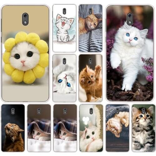04AS Cute Cat Kitten Silicone case for Nokia 2 2.1 2.3 3 3.1 5 5.1 6 8 Plus cover funda