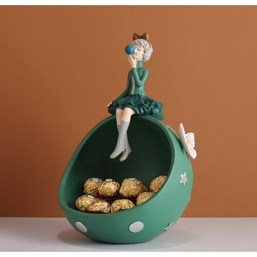 Creative Fantasy Girl Ornaments Gathering Tissue Box Keys' Box Snack Box Home Living Room Coffee Table Resin Crafts