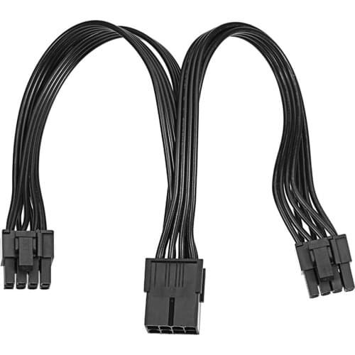 20cm Graphics Card 8 Pin Female to 2*8P(6+2)pin Extention Power Cable Male PCIe PCI Express 4 Lines 18AWG Cable