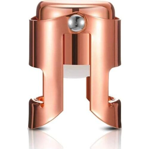 Champagne Bottle Stopper Rose Gold Stainless Steel Champagne Sealer Plug Super Powerful Vacuum Seal Reusable Wine Saver