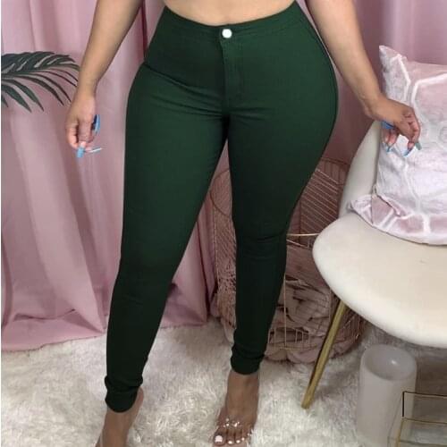 DOIB Solid Color Plus Size Pants Women Pencil High Elasticity Autumn Pants 3XL Large Size Pants