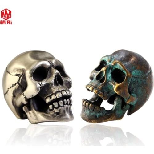 1PCS Outdoor EDC Survival Rope Rope Beads White Copper Skull Knife Beads Flashlight Paracord Beads