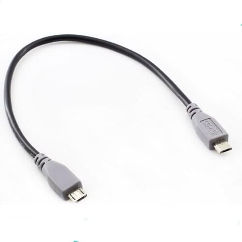 2pcs Micro USB Male to Micro USB Male Data Charger Charging Cable Lead 30cm for Mobile Phone Tablet