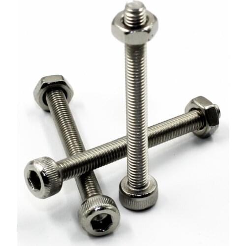 20pcs M3 x 30mm A2-70 304 DIN912 Stainless Steel Allen Hex Head Socket Cap Screw Bolt With Nuts