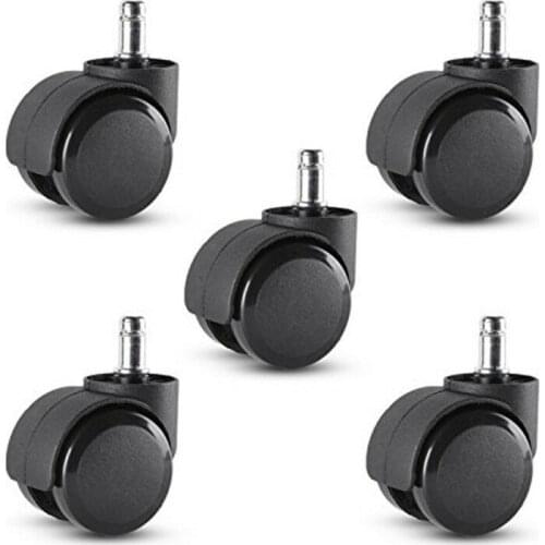 5pcs Office Chair Caster Wheel Swivel PU Floor Home Furniture Replacement