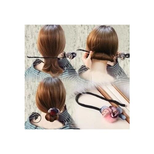 60pcs/lot Multi Variable Style Fuzzy Ball FABRIC Hair Donut Magic Bud-like Lazy People Hair Bun Maker Accessories HA549