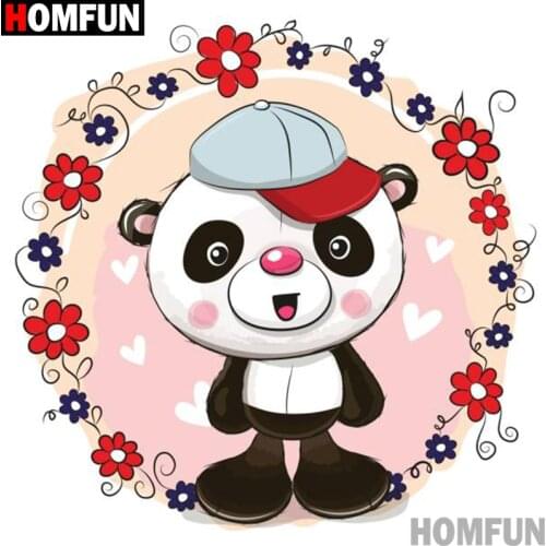 Homfun Full Square/Round Drill 5D DIY Diamond Painting "Cartoon panda" 3D Embroidery Cross Stitch Home Decor Gift A12710