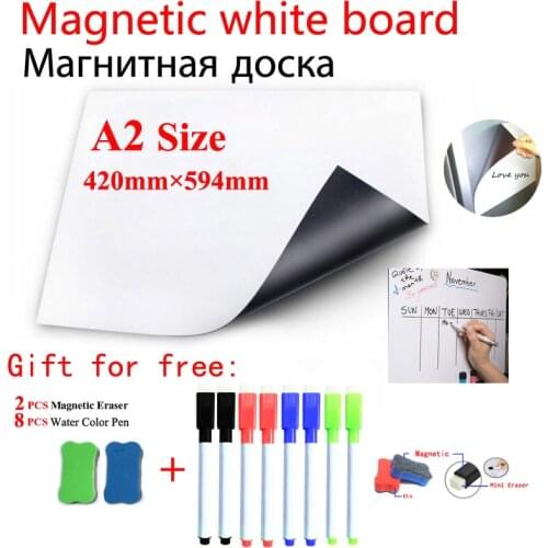 A2 Size Magnetic Whiteboard Dry Erase White Board School Student Supplies Stationery Office Message Painting Board Fridge Magnet