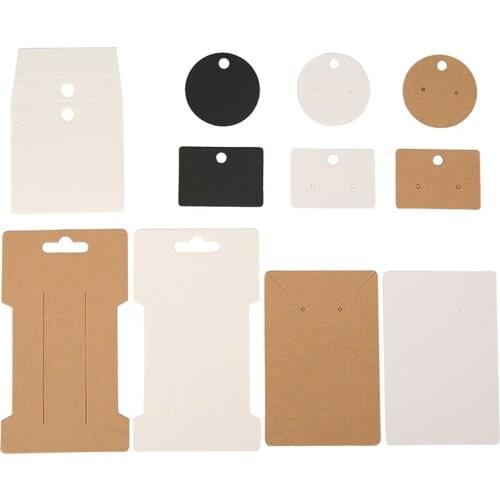 50pcs/lot Earring Cards Holder Paper Hairpin Necklace Display Cards Cardboard Hang Tag For Diy Jewelry Packaging Making Findings