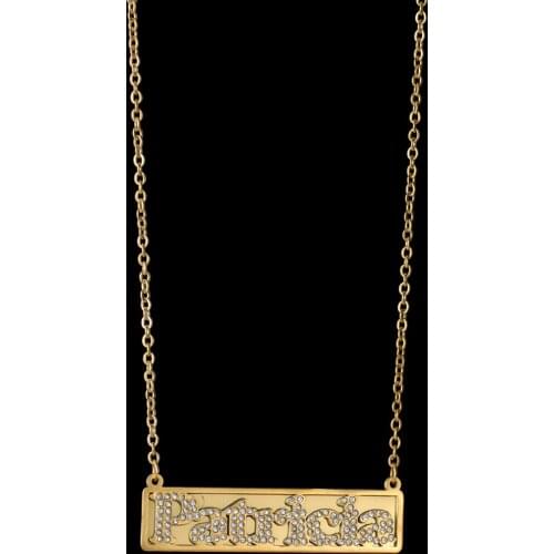 Customized Letters Pendant Iced Out Zircon Letters Crystal Necklace with Rope Chain Choker for Women Man Hip hop Jewelry Gift