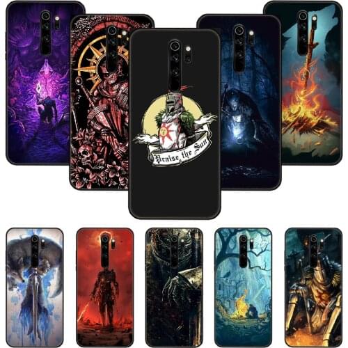 Phone Case For Xiaomi Redmi Note 8 8T 7 7A 9 9S 8A 4 5 Pro Black Cover Etui Soft Bumper Silicone Praise the Sun Dark Souls