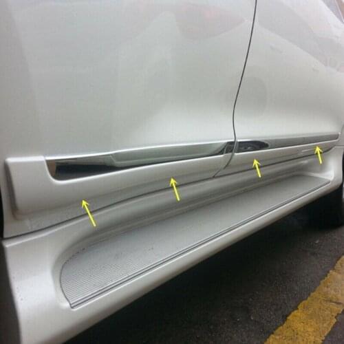 For 2010-2018 Toyota Prado FJ150 Chrome Pearl White Door Body Molding Cover Trim