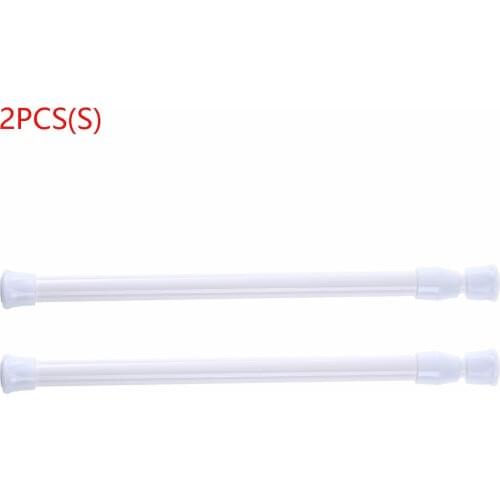 Bathroom Shower Rods No Drilling Mount Metal Tension Window Curtain Rod Extensible Spring Loaded Closet Pole for Hanging Clothes