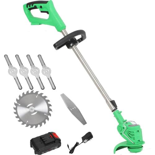 Electric Lawn Mower Rechargeable Li-ion Battery Cordless Grass Trimmer Auto Release Portable Garden Tools Home Trimming Machine