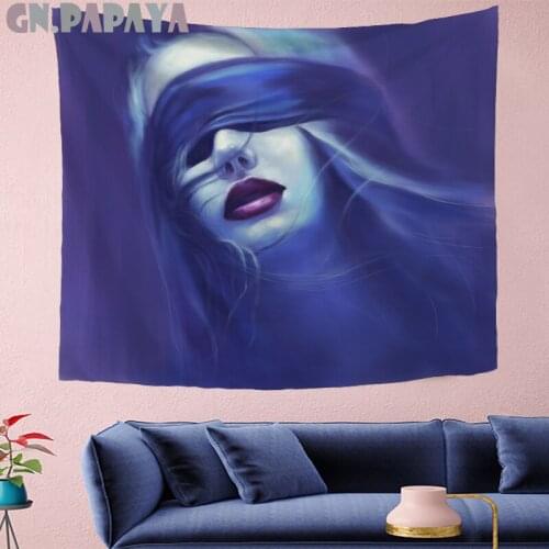Girl with blindfold Tapestry mandala Wall Hanging art fashion hippies Home Decor bohemian wall cloth Beach Mat kids room decor