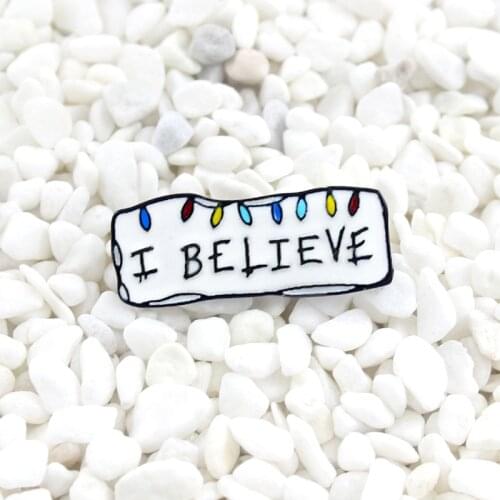 I Believe Christmas Stranger Things enamel lapel pin Iconic Christmas Lights Badge Party personality brooch Christmas cute gift