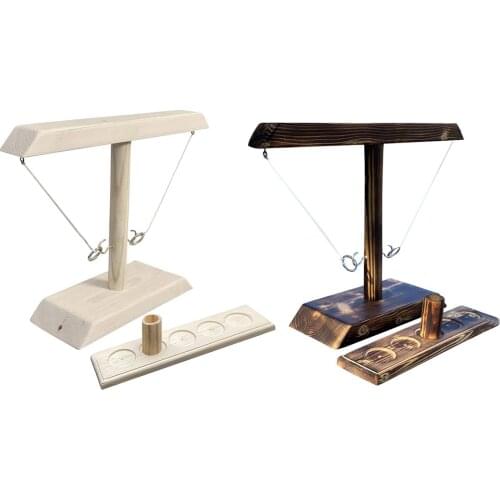 25/40CM Party toys Leisure Style Bar Drink Shop Wooden Hook Ring Toss Hooks Throwing Fast-paced Interactive Game Toy